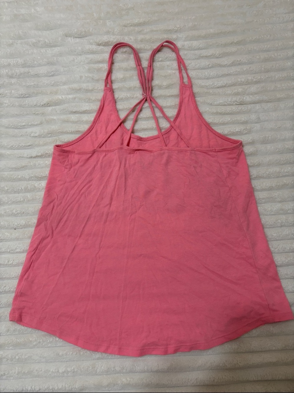 PINK Victoria's Secret Hot Pink Strappy Tank with Silver Glitter Logo - Picture 2 of 4